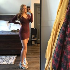 American Apparel Maroon Bodycon Dress